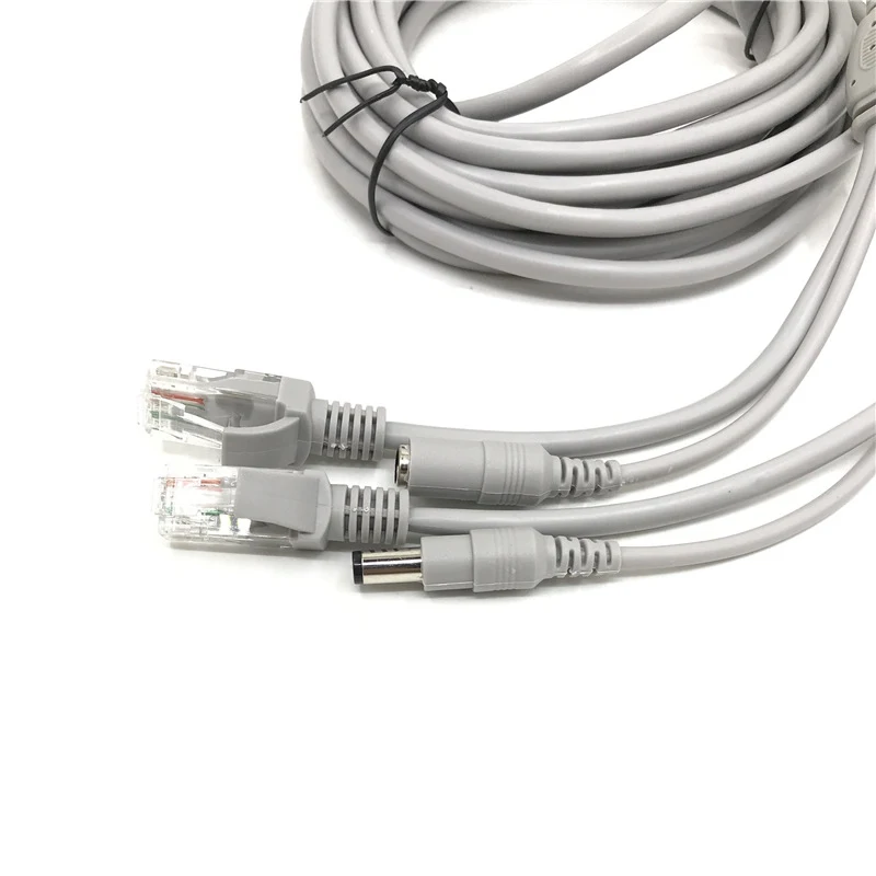 15 м CCTV Ethernet кабель Rj45 и DC удлинитель питания 5,5*2,1 мм Сетевой Lan кабель для безопасности ip-камеры системы