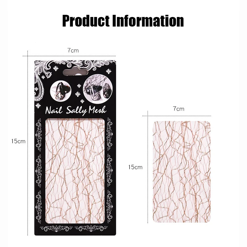 LEMOOC 3D Mesh Yarn Series Nail Art Stickers Mixed Colors Metal Mesh Net Nail Transfer Decals 3