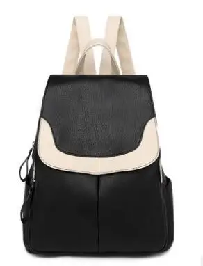 Женский кожаный рюкзак, женские рюкзаки, школьные сумки для подростков, Mochila Feminina, рюкзак, Mochilas Mujer, винтажный, для отдыха, новинка, C1177 - Цвет: Черный