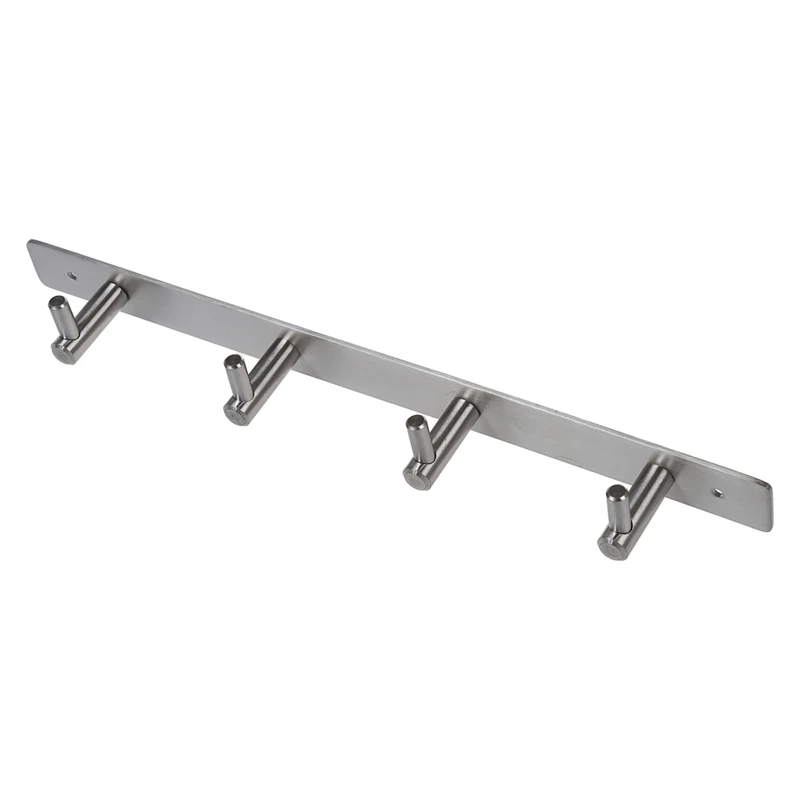 

4 Hooks Coat Robe Hat Clothes Wall Hanger Rack Holder Stainless