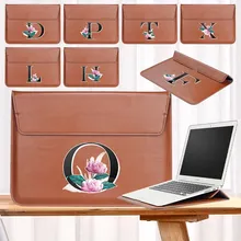 Flower Letters Bag for 11 13 14 15 Inch Pu Leather Stand Sleeve for Macbook Air Pro 13 15 Case Huawei ASUS Dell Hp Laptop Bag