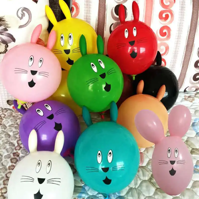 Precio Especial 10 Uds 12 pulgadas globo impreso de látex en forma de conejo juguete de los niños Bola de dibujos animados globos de animales Decoración de cumpleaños WDgE9eR6y