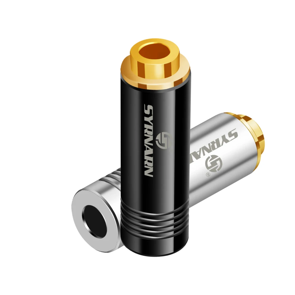 3Pcs SYRNARN shop 4 4mm 5Pole Headphone Plug Jack Audio Adapter For Sony NW WM1Z Female Converter Connector Black Silver