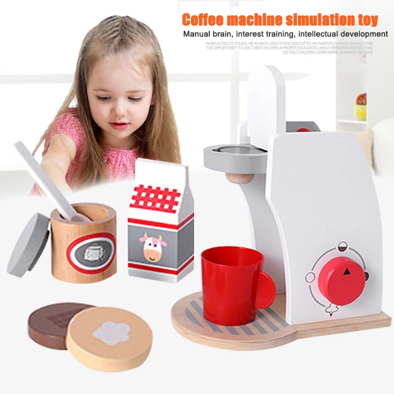 kids wooden coffee machine