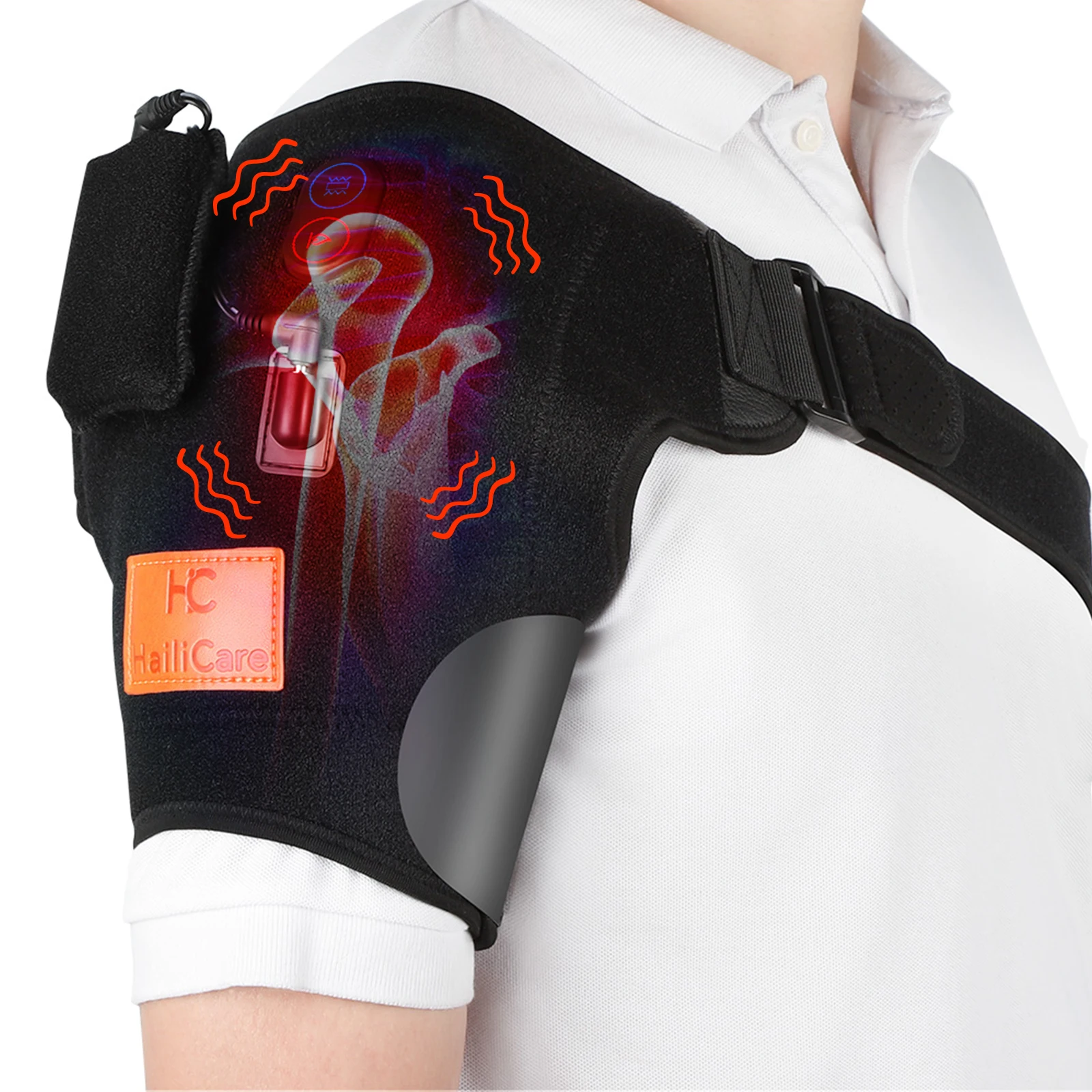 Heating Massage Shoulder Brace Support Bandage Arthritis Injury