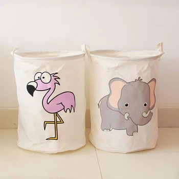 

New Cartoon animal Waterproof Laundry Hamper Clothes Storage Baskets Home decoration storage barrel kids toy S5S1021