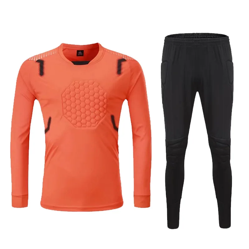 3 Orange black Профессиональный детский футбольный голкиперский костюм для футбола, тренировочный костюм для футбола - Цвет: 3 Orange black
