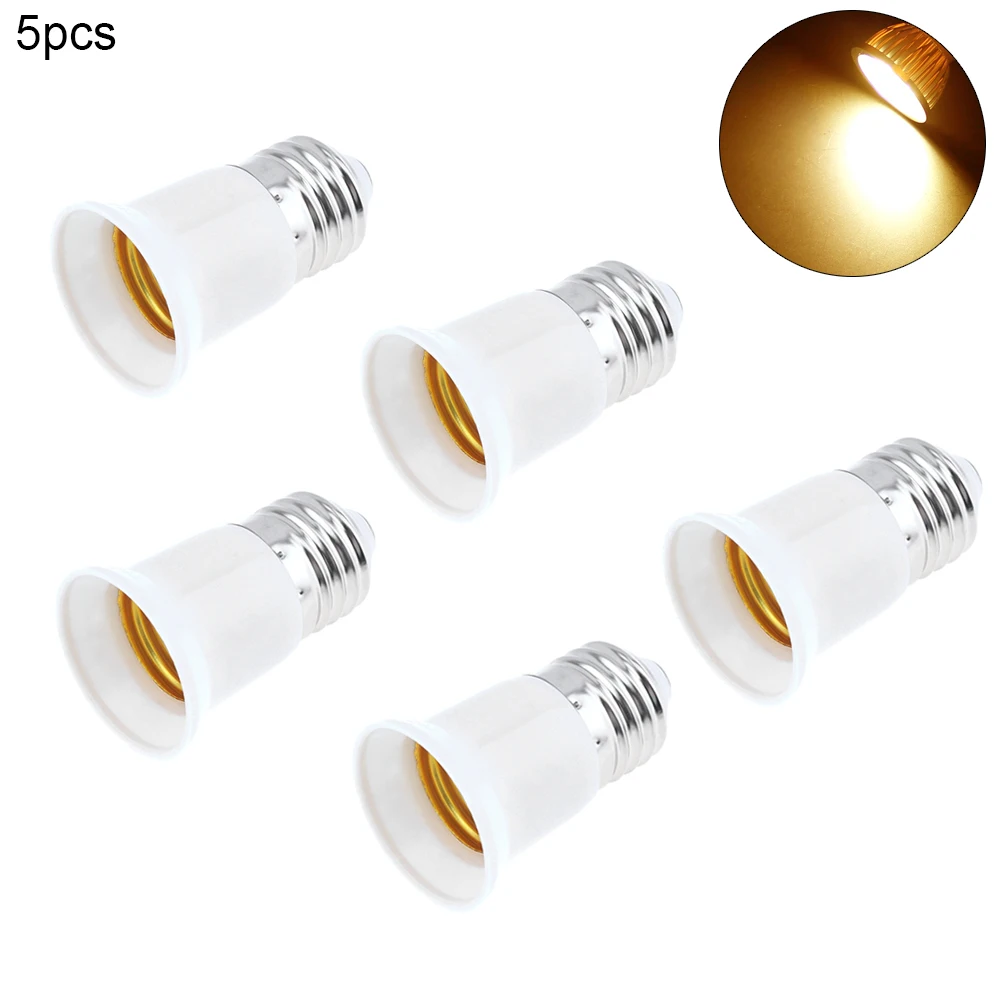 5pcs E27 to E27 LED Bulb Base Adapter Universal Light Converter Lamp Socket Holder for All Voltage Halogen LED CFL Bulb lighting 5pcs lot ad654 ad654j ad654jrz sop 8 chipset voltage to frequency converter ic 500 khz ±0 2% 8 soic new