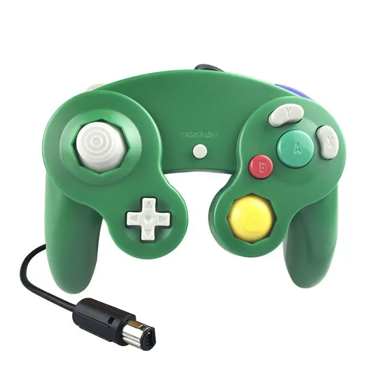 Подходит для nintendo GameCube пластиковый чувствительный джойстик для wii Профессиональный плеер проводной контроллер Поддержка вибрации взрыв - Цвет: Green