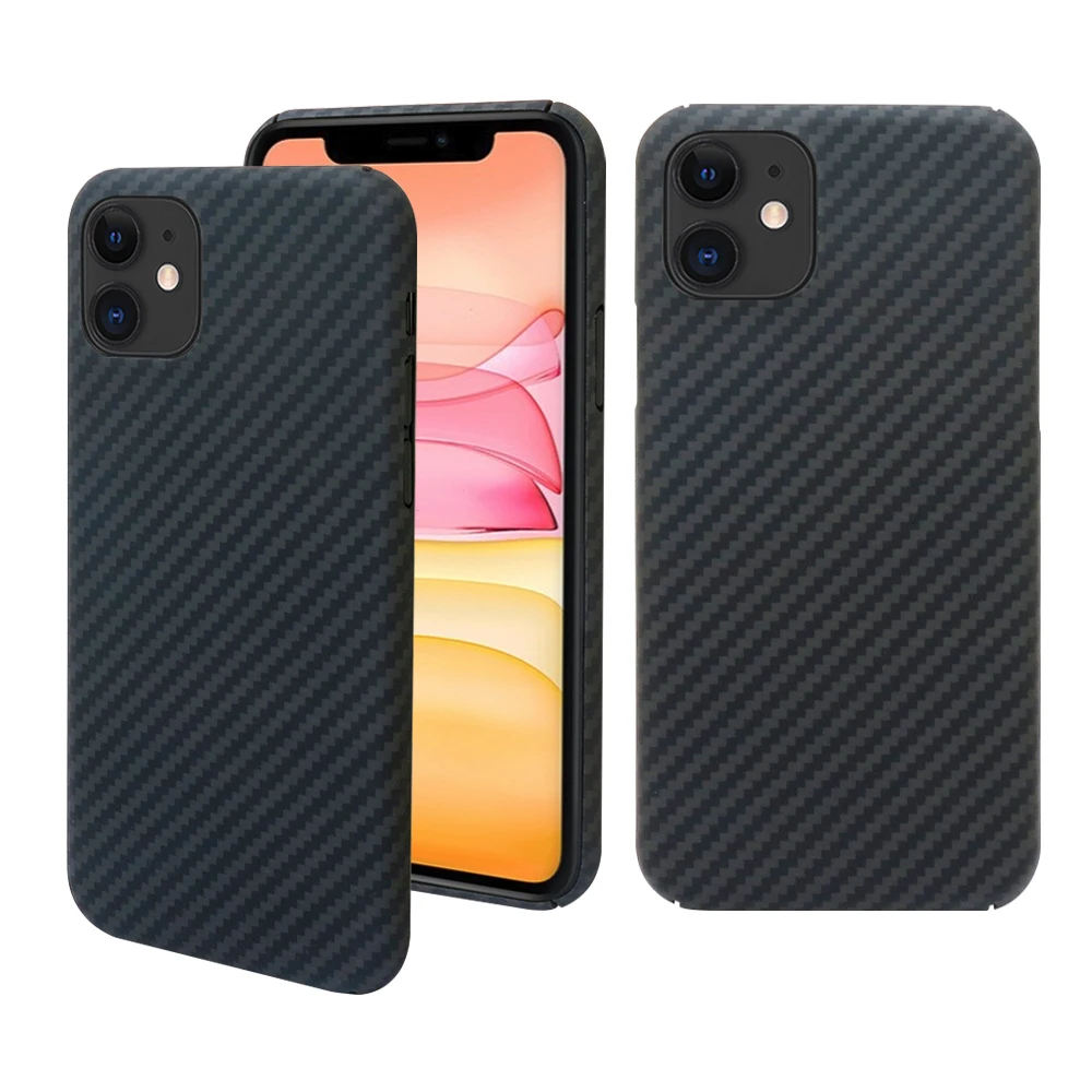 Ультратонкий чехол из углеродного волокна с узором для iPhone 11 Pro Max 100% арамидное