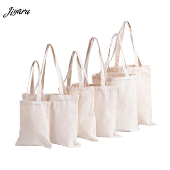 

HOT Cotton Canvas Shopping Bags Simple Design Handbag for Men Women Reusable Cotton Grocery ECO Girls Single Shoulder Bag