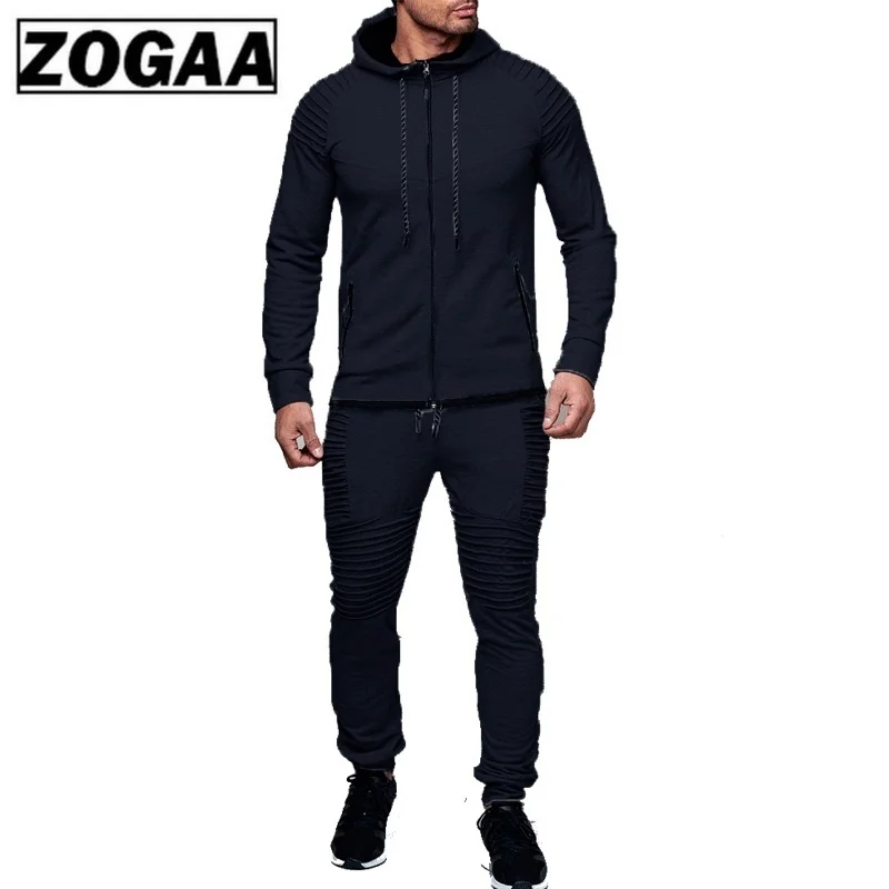ZOGGA модная куртка+ брюки спортивная одежда для мужчин спортивный костюм Толстовка весна осень Мужская брендовая одежда толстовки мужские s спортивный костюм набор