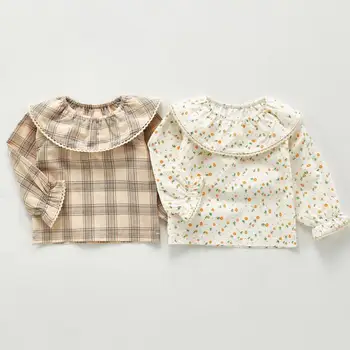 

Newborn Baby Girls Blouse Floral Long Sleeve Tops Cute Princess Plaid T-shirt Baby Girl Clothes Outfits