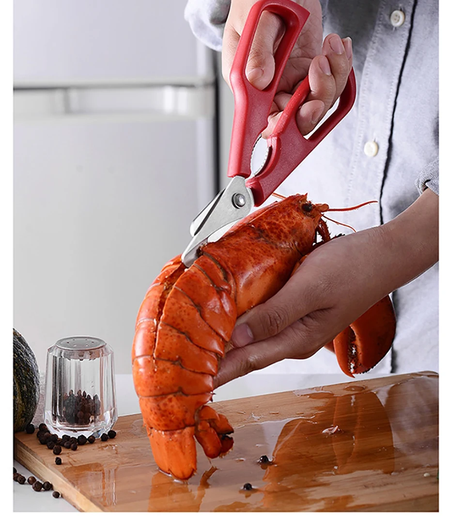 Seafood Scissors Lobster Fish Shrimp Crab Seafood Scissors Cut Shell Kitchen Tool Fish Knife Pliers Pliers Scissors Accessories