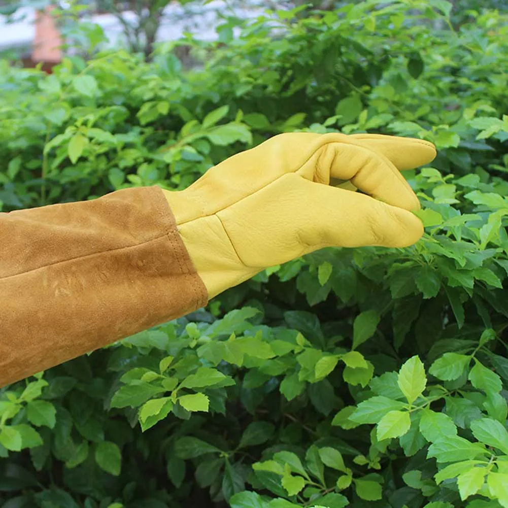 Нескользящие садовые перчатки для двора прочные устойчивые к прокалыванию пчеловодства сварочные порезы шип с длинным рукавом мягкая Роза Обрезка