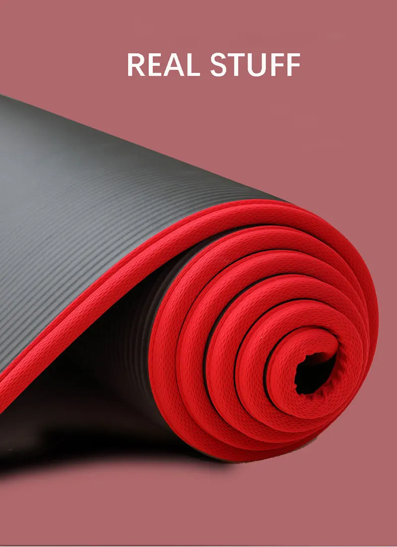 New 10mm Thickened Non-slip 183cmX61cm Yoga Mat NBR Fitness Gym Mats Sports Cushion Gymnastic Pilates Pads With Yoga Bag & Strap