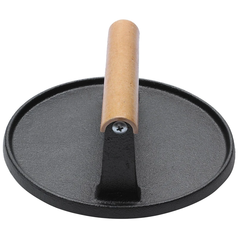 Новый ручка стейк пластина Профессиональный пресс для мяса барбекю чугунный