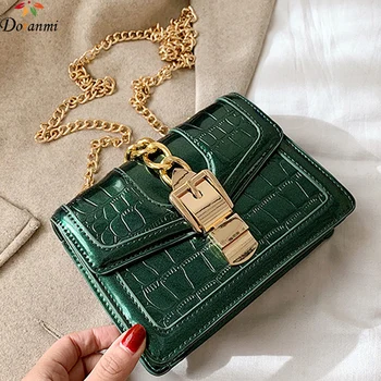 

DORANMI Stone Pattern Small Flap Women's Bags 2019 Chain Strap Shoulder Bag Female PU Leather Messenger Solid Bolsos Mujer BG406