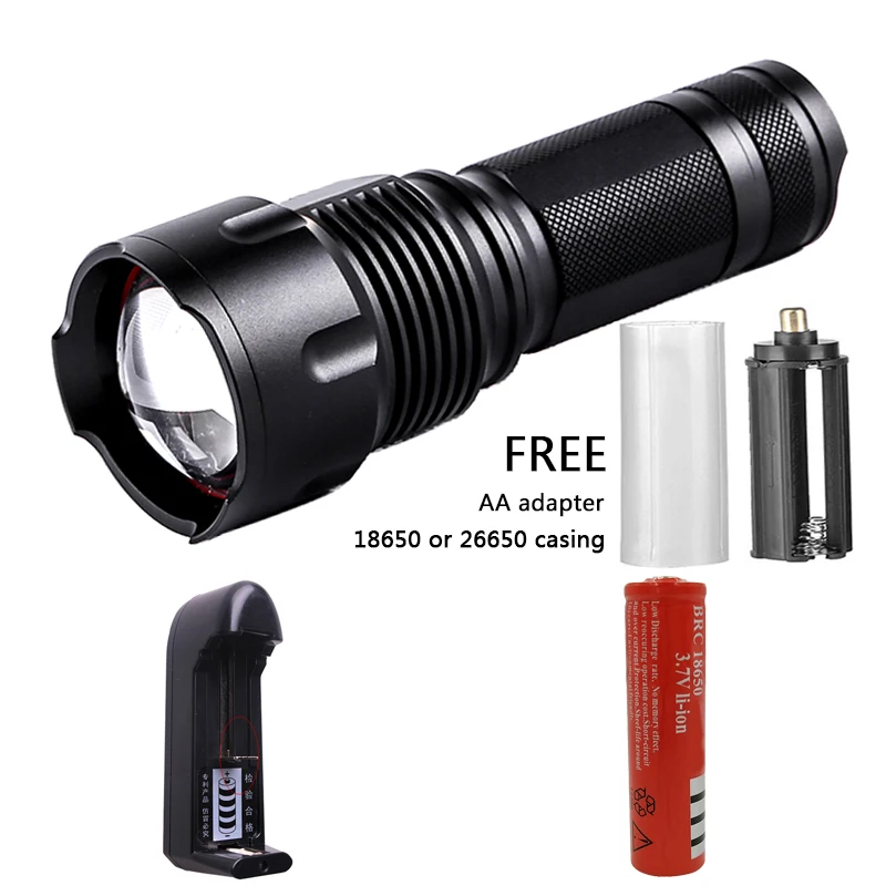 XHP50 Litwod Z901006 Powful Cree LED Flashlight Torch Waterproof Zoomable Portable Camping Light Power 26650 18650 AA battery - Испускаемый цвет: Option B
