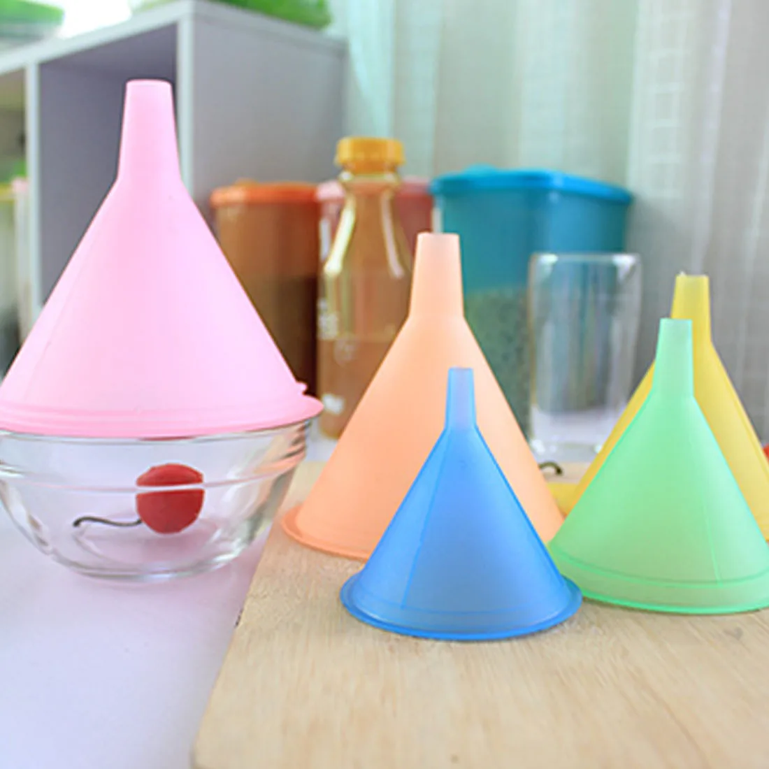 NEW Funnel Set Plastic Pouring Funnels PP Silicone Kitchen Petrol Fuel