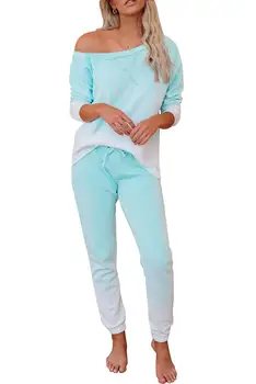 

Spring 2020 New Cotton Pajamas Suit Female Thread Long Sleeve Round Neck Casual Sports Clothe Cotton Home Service Two-piece Suit