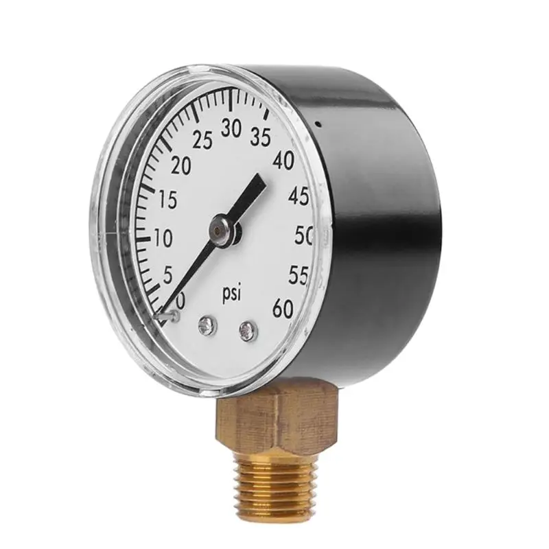 Бассейн спа фильтр манометр для воды, 0-60 PSI, нижний монтаж, 1/4-дюймовая труба Thread63HF