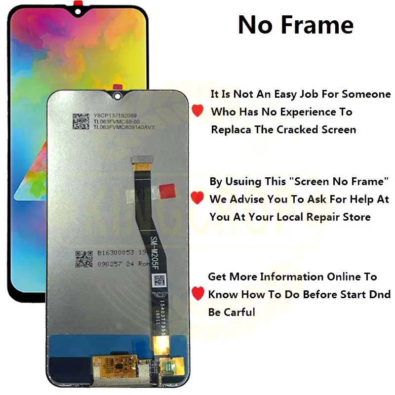 6,3 ''для samsung Galaxy M20 SM-M205 M205F M205G/DS lcd с рамкой дисплей кодирующий преобразователь сенсорного экрана в сборе Замена M20 lcd