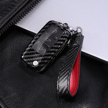 

PC Carbon Fiber cover Car Key Case shell For VW Volkswagen Polo Golf Passat Beetle Caddy T5 Up Eos Tiguan Skoda A5 SEAT Leon Alt
