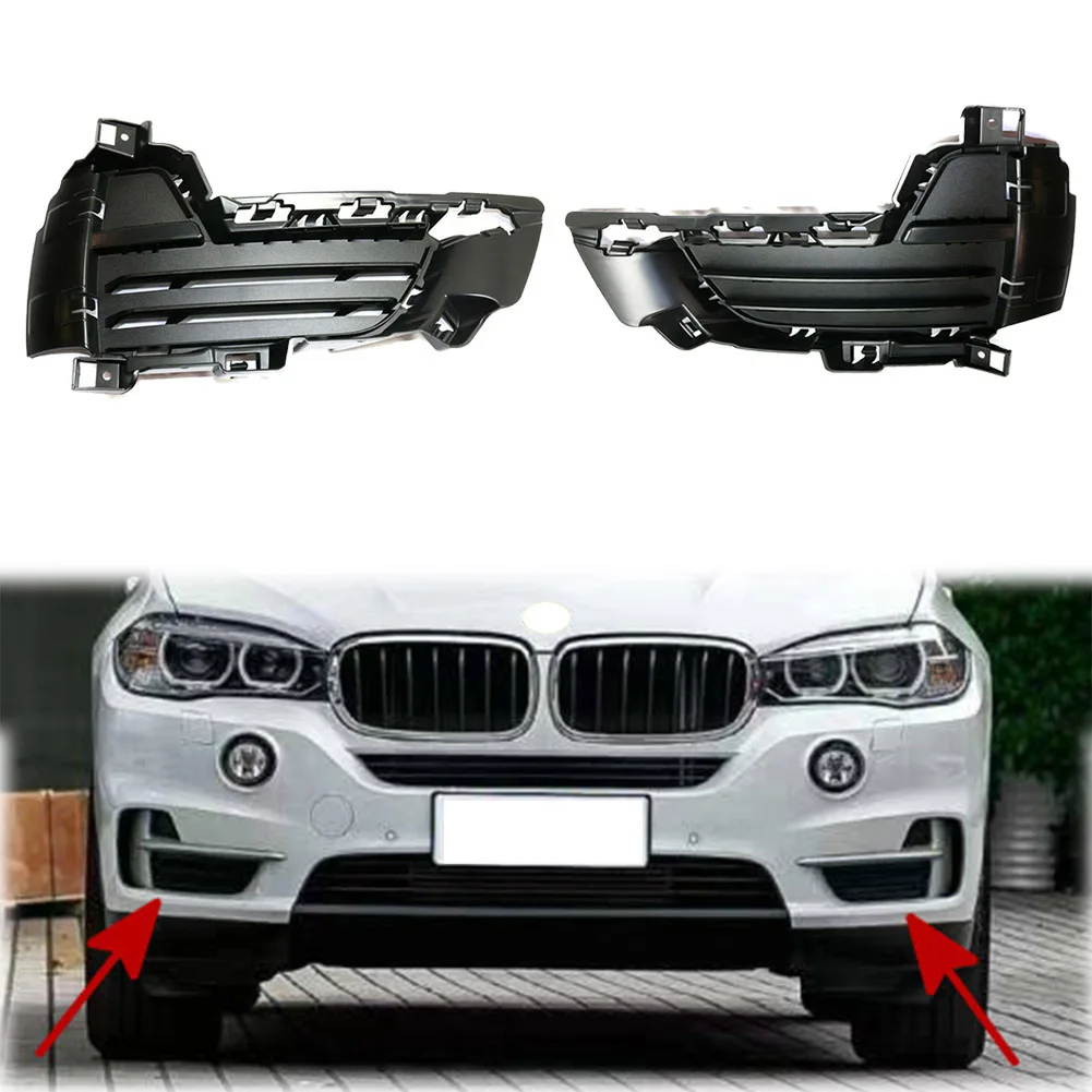 2Pcs Black Car Front Bumper Grille Fog Light Mesh Grill For BMW F15 X5