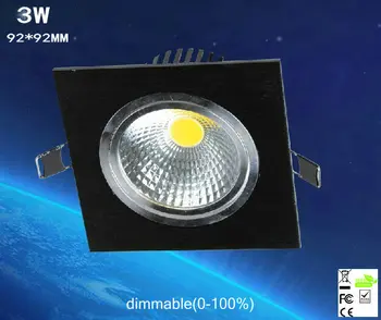 

10pcs/lot 3w dimmable Limited Square Bright Recessed Led Dimmable Downlight Cob Spot Light Decoration Ceiling Lamp Ac 110v 220v