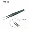 Black tweezers, stainless steel tip, Oblique flat tip, elbow, nail tools, repair tools, soldering irons, tweezers ► Photo 3/6