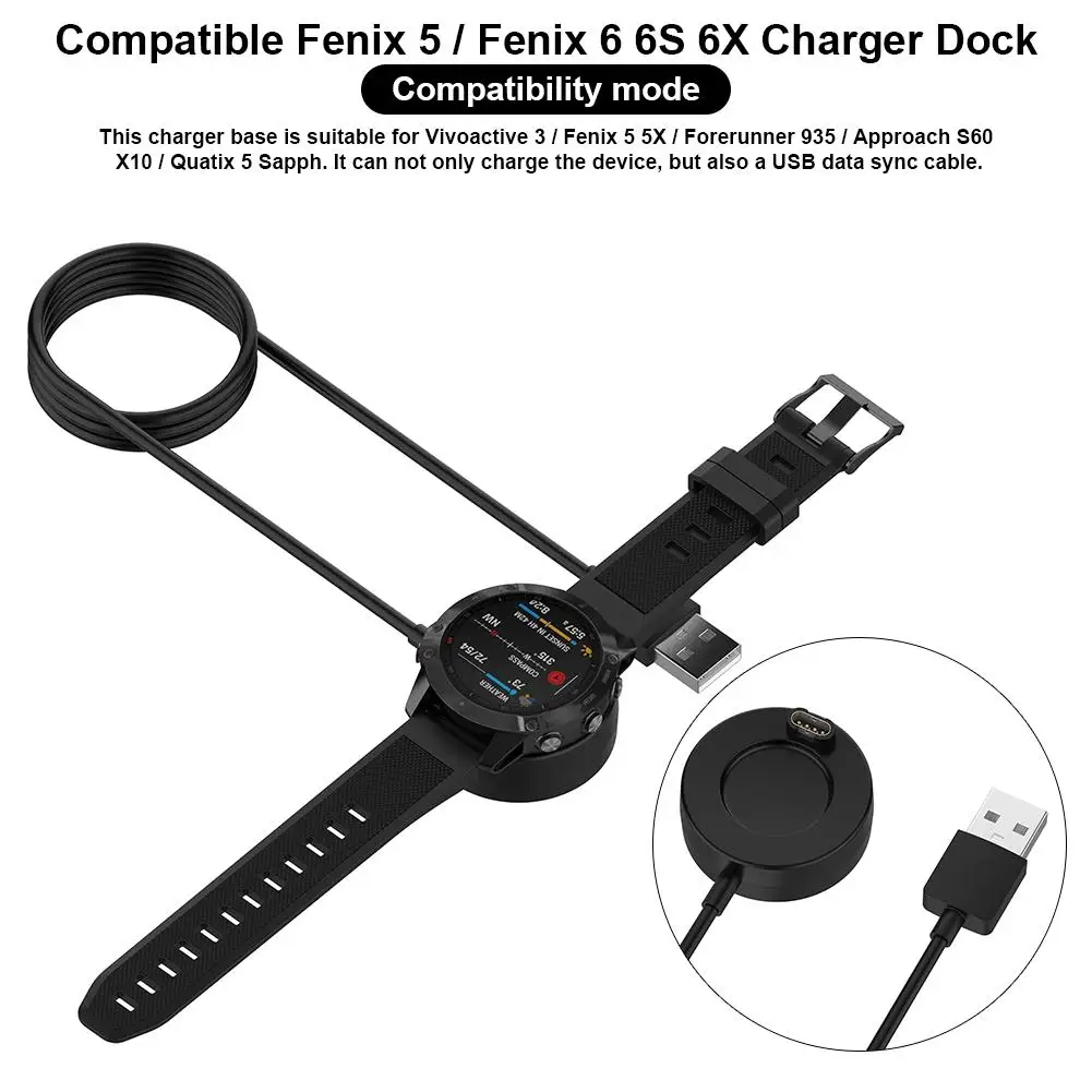 

Newest Universal Charger Dock USB Charging Cable Stand Station For Fenix5 5S 5X/ Fenix 6 6S 6X/ Vivoactive 3