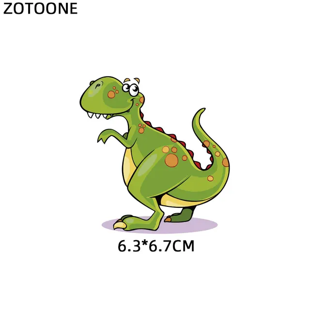 ZOTOONE Cartoon Dinosaur Letter Patch for Kids Iron on Heat Transfers for Clothing Applications DIY T-shirt Appliques Stickers E ZT1149