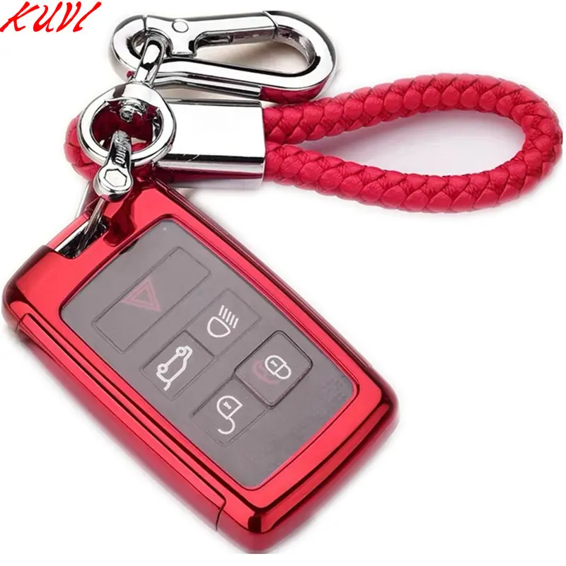 red-key chain Чехол для ключей, чехол-держатель для ключей для Land Rover Range Rover Sport Evoque Velar Discovery 5, защитная сумка - Название цвета: red-key chain