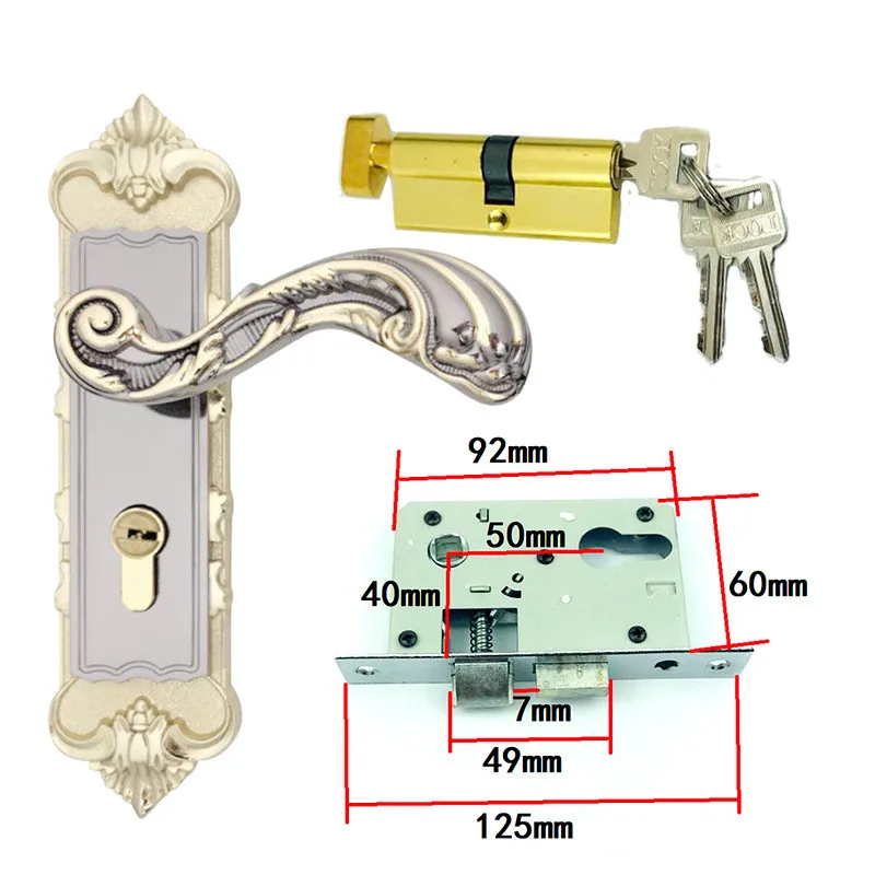1 комплект прочная дверь ручка замок цилиндр Передний Задний рычаг защелка Домашняя безопасность w/ключи Двойная защелка Двери Комнаты Панели безопасности замки