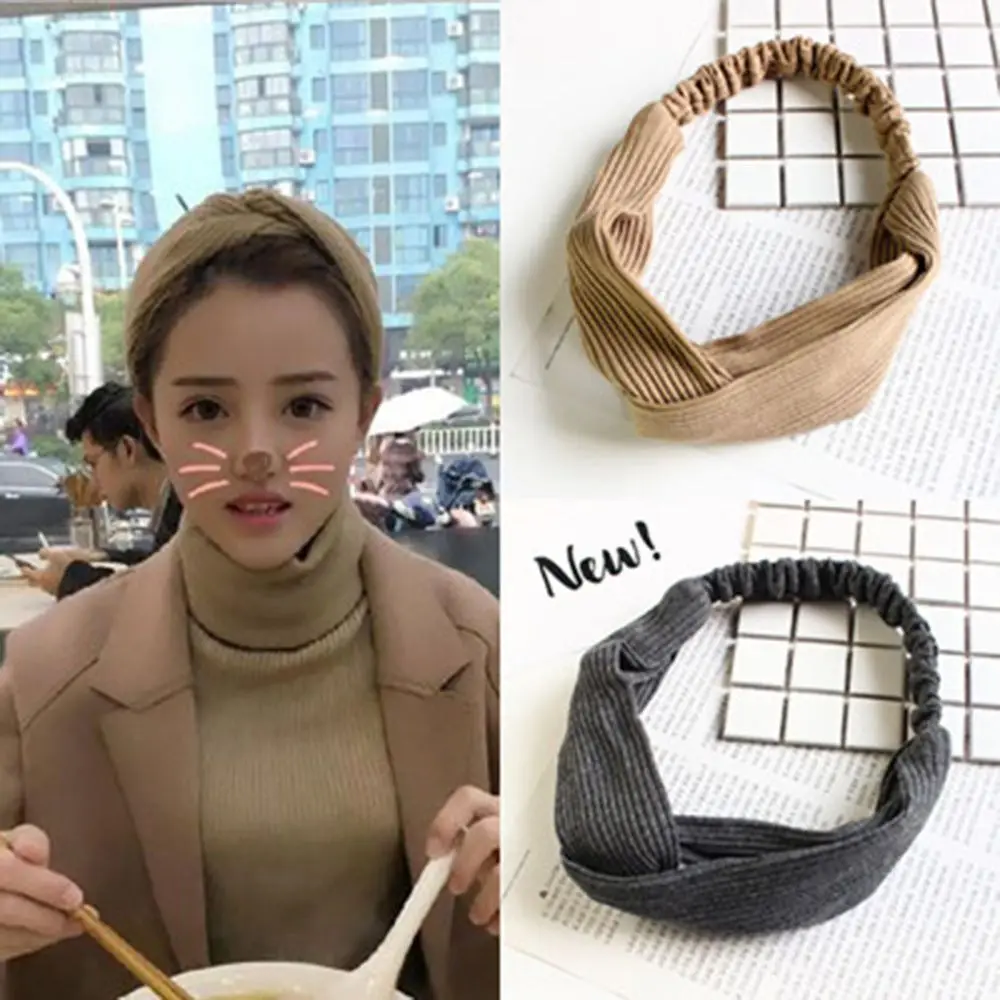 

Korean Version of The Hair Band Ladies Temperament Knit Cross Sports Solid Color Korean Jewelry Headband hair accessories