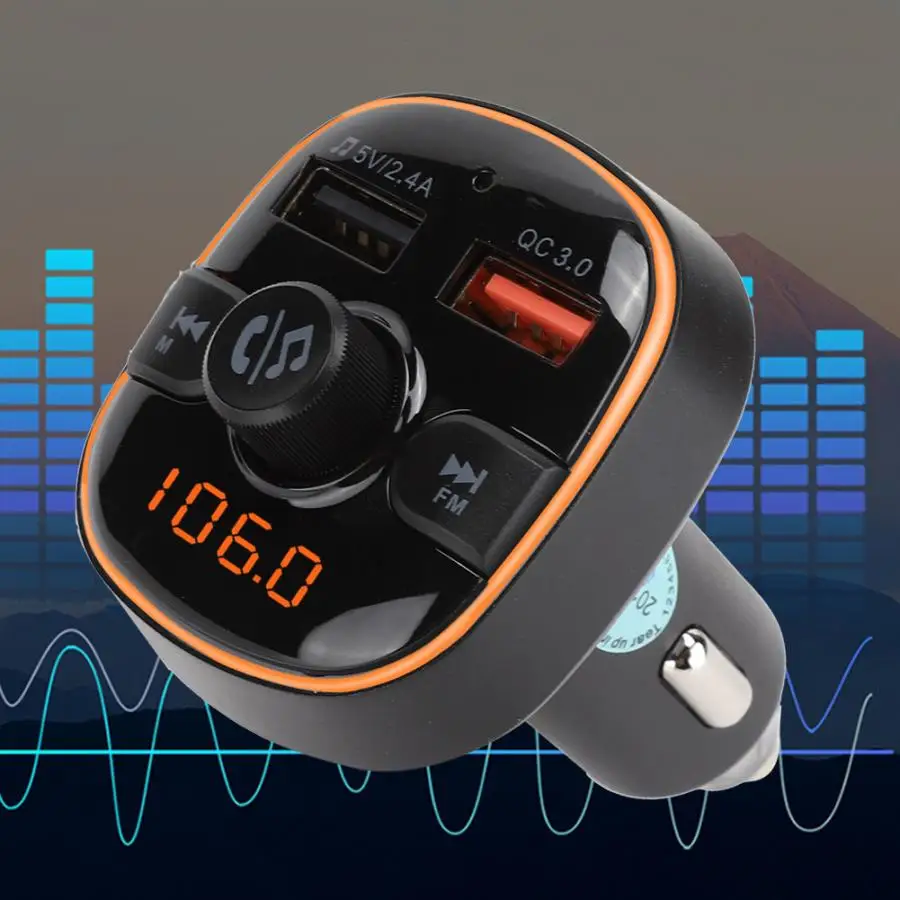 Mp3-плеер BC52 Hands-free Bluetooth 5,0 автомобильный музыкальный mp3-плеер комплект аудио FM передатчик модулятор мини mp3-плеер