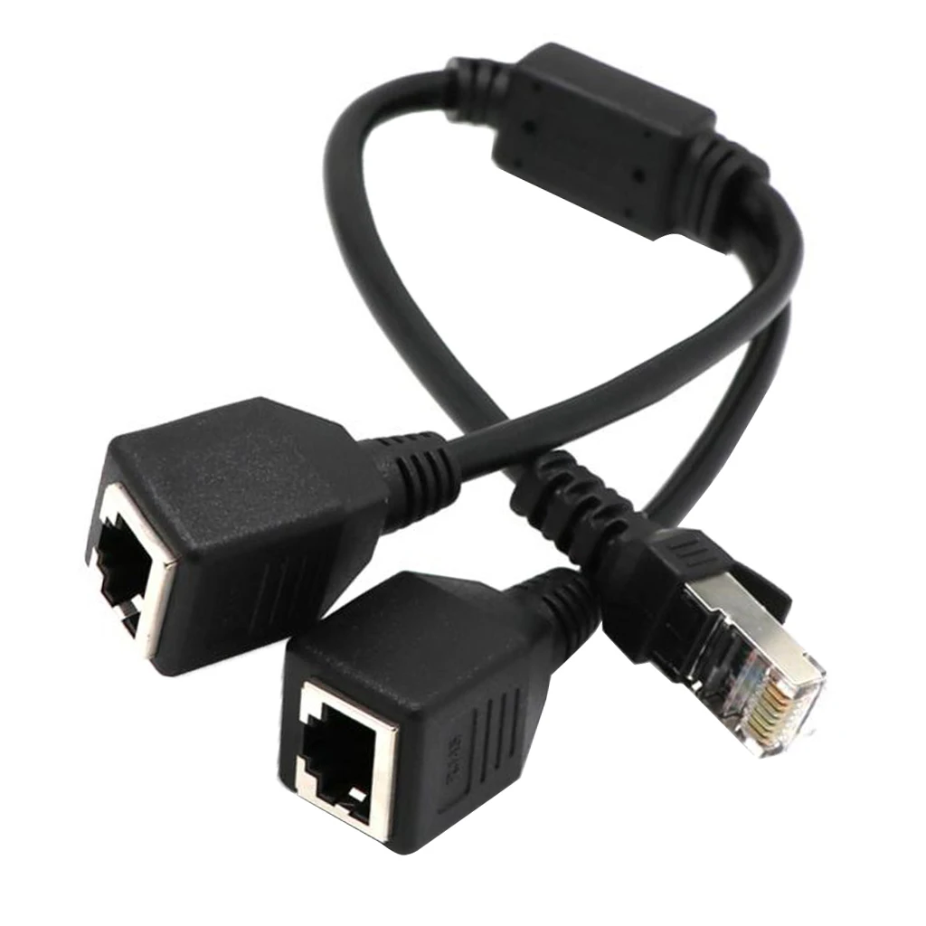 RJ45 1 Male to 2 Female Ethernet Network Cable Splitter Extension Connector Using gold-plated core transmission of signals
