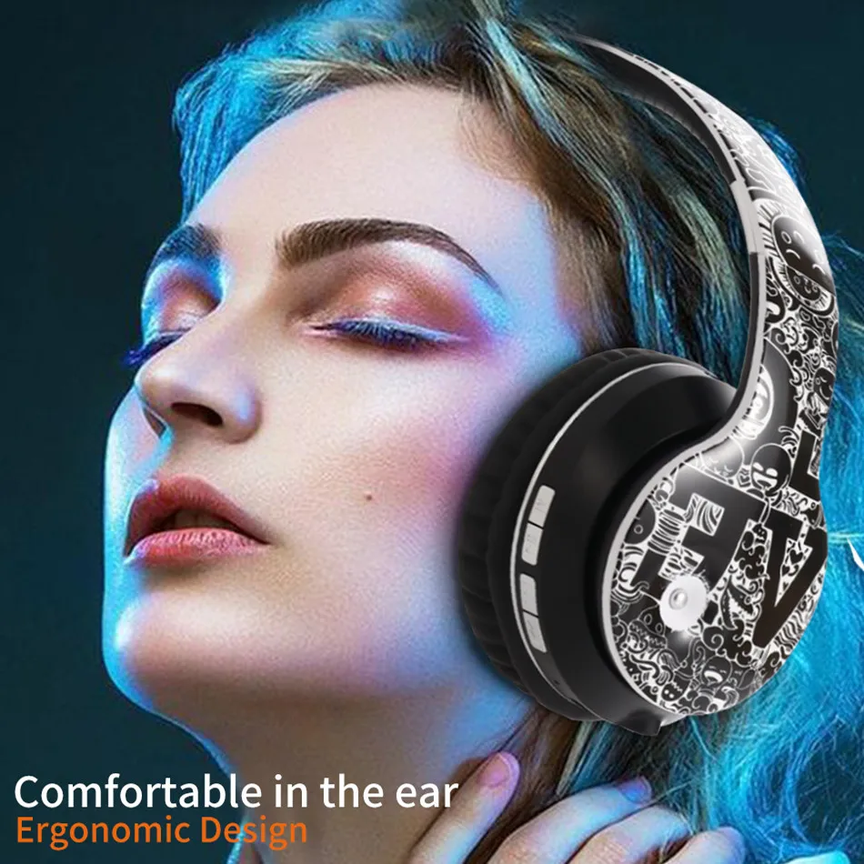 Новые портативные беспроводные наушники Bluetooth стерео Складная гарнитура аудио Mp3 регулируемые наушники с микрофоном для музыки