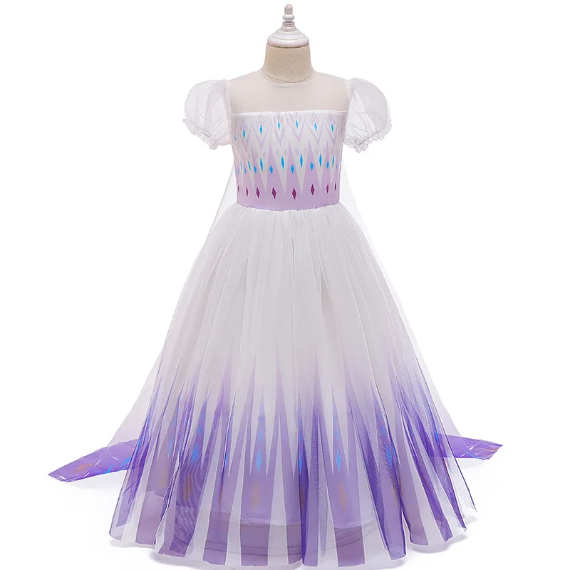 2020 Baby Girl Anna Elsa Princess Dress for Girls Halloween Carnival Party Dress up Birthday Costume Childen Clothing Vestidos