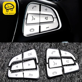 

CarManGo For Mercedes Benz GLS X166 2016-2019 Car Steering Wheel Button Switch Panel Cover Trim Frame Sticker Interior Accessory