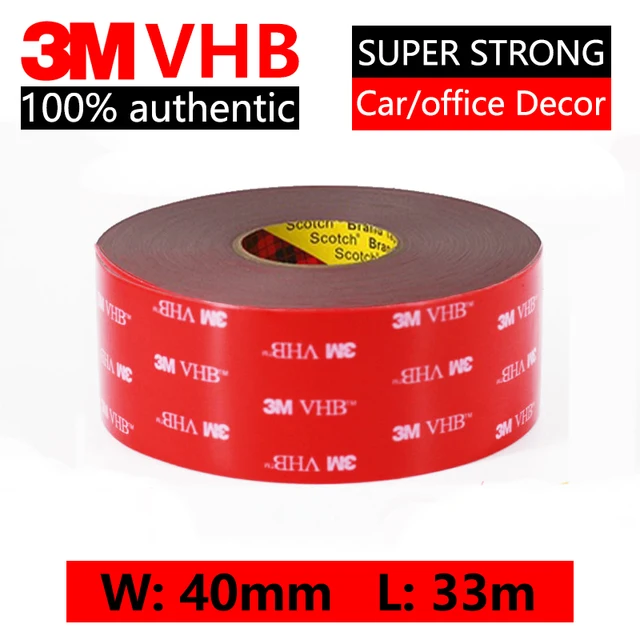 3M VHB Double Side Tape Super Strong High Temperature Gray Foam Adhesive Two Face For Car/Home Decor Wide 5-50mm Customized 40mmx33m