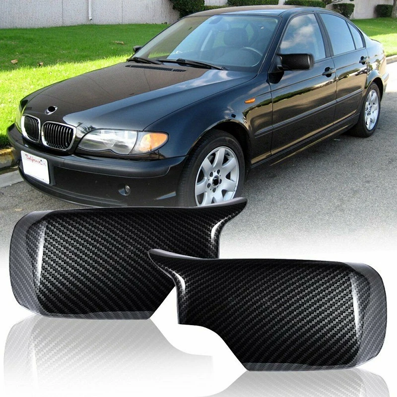 Pair Rear View Mirror Covers Side Mirror Caps Forbmw E46 Series 1998