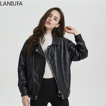 

Autumn Winter coat Women Faux PU Leather Jackets Women Zipper Motorcycle Coat Women warm Outerwear Zipper Jackets mujer Y965
