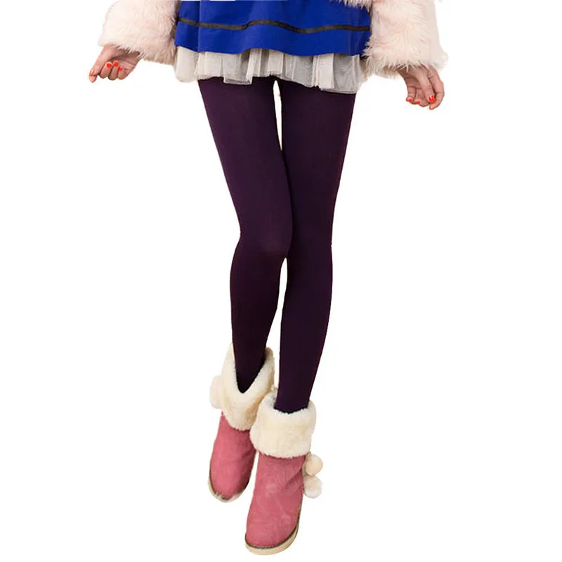 Новые леггинсы Осенне-зимняя Дамская обувь подогревающий дымоход штаны одноцветные леггинсы толстые хлопковые узкие леггинсы для девочек, а также Размеры
