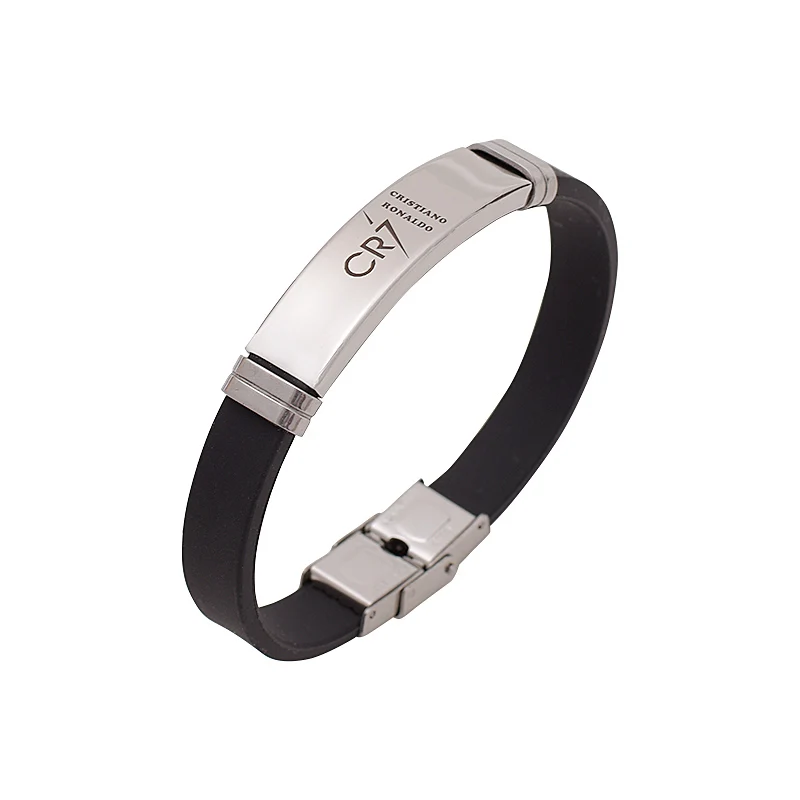 Криштиано Роналдо браслет футболист звезда CR7 браслет регулируемый черный силиконовый браслет фанаты сувенирный подарок мужские браслеты