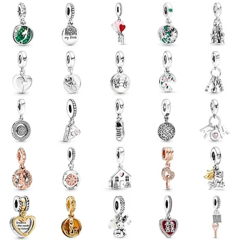 

925 Sterling Silver Pendant Beads Charms Fairy Tale Castle Elephant Happy House For Women Pandora Charms 925 Original Bracelet