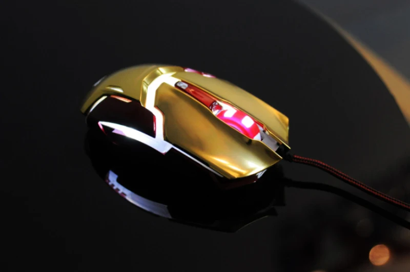E-BLUE Marvel Мстители Железный человек 3 Аврора змея мышь EMS610 Золотая Проводная игровая мышь подарочная коробка