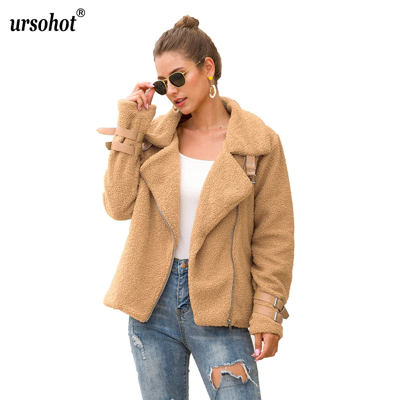Ursohot Новинка 5 цветов негабаритных женщин зимнее пальто из искусственного меха
