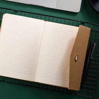 

Vintage Soft Business Diary Notebook A5 Journal Thicken School Office Meeting Record Notepad Handbook with Metal Lock